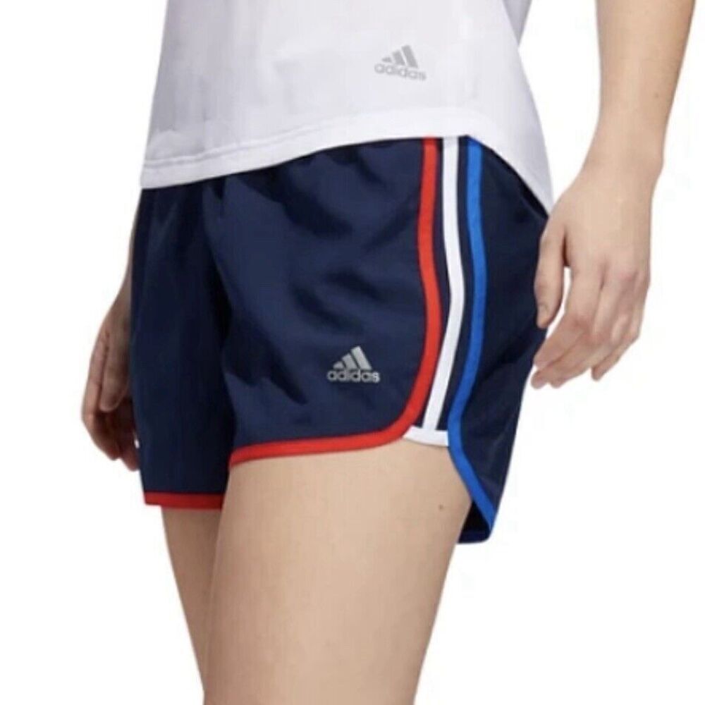 RARE Adidas Sz XL Marathon 20 Nation Running Shorts Red White Blue Aero Ready - Picture 2 of 16